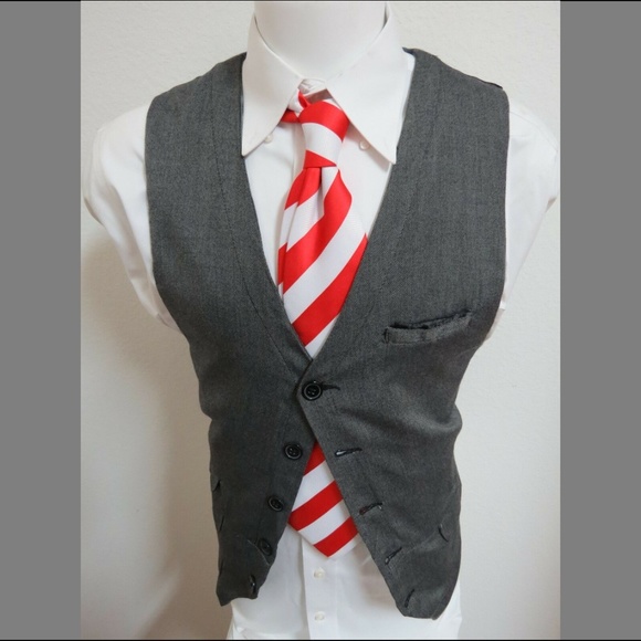 Sz L Gray Sovereign Code Slim Fit Mens #31M Suit Vest - Picture 1 of 8